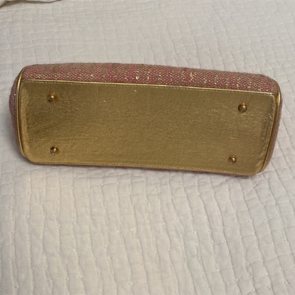NWOT Glenda Gies Pink & Gold Handbag - Picture 5 of 5